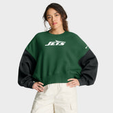 New York Jets Women's Oversized Color-Block Pullover Sweatshirt Green | Nike for Sale