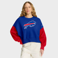 Buffalo Bills Women's Oversized Color-Block Pullover Sweatshirt Royal | Nike for Sale