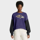 Baltimore Ravens Women's Oversized Color-Block Pullover Sweatshirt Purple | Nike for Sale