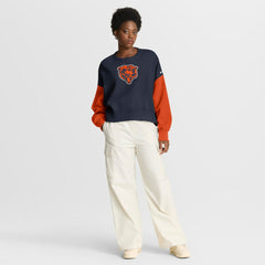 Chicago Bears Women's Oversized Color-Block Pullover Sweatshirt Navy | Nike for Sale