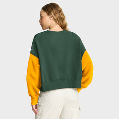 Green Bay Packers Women's Oversized Color-Block Pullover Sweatshirt Green | Nike for Sale