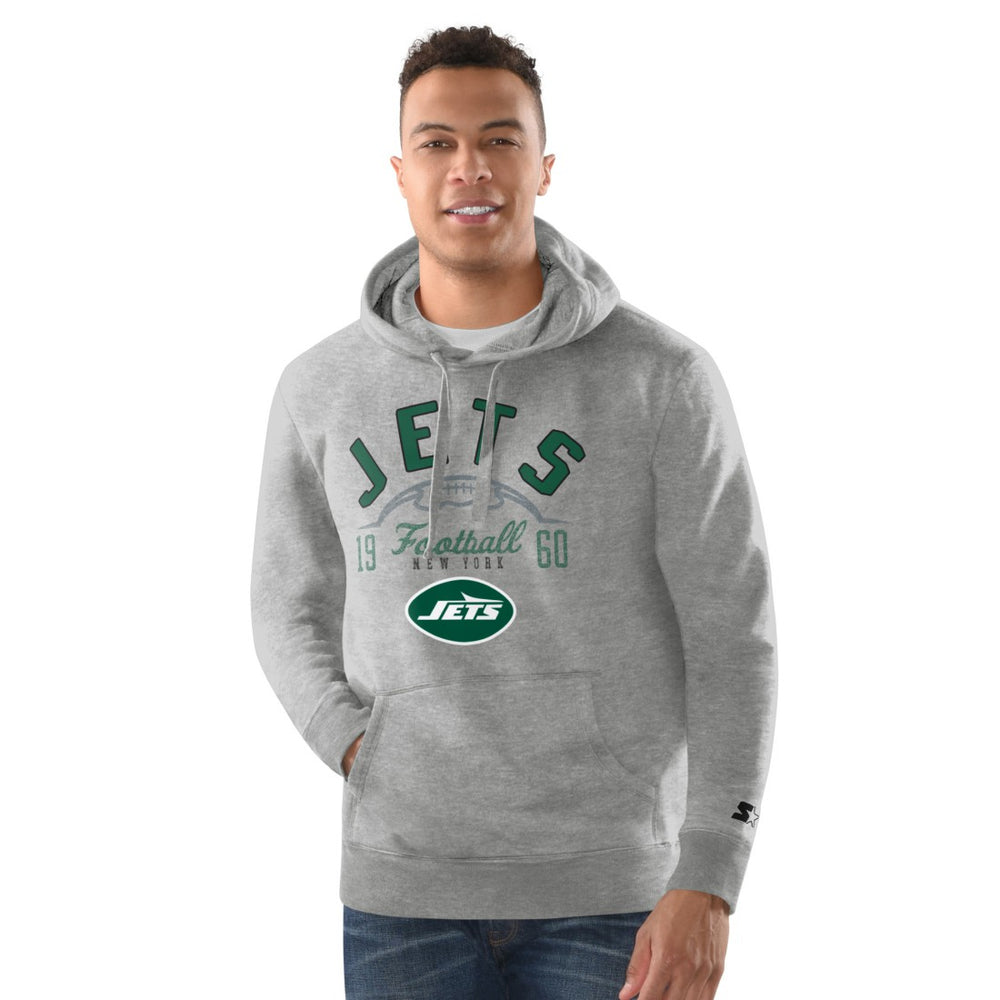 New York Jets Starter Pullover Hoodie Heather Gray | NFL