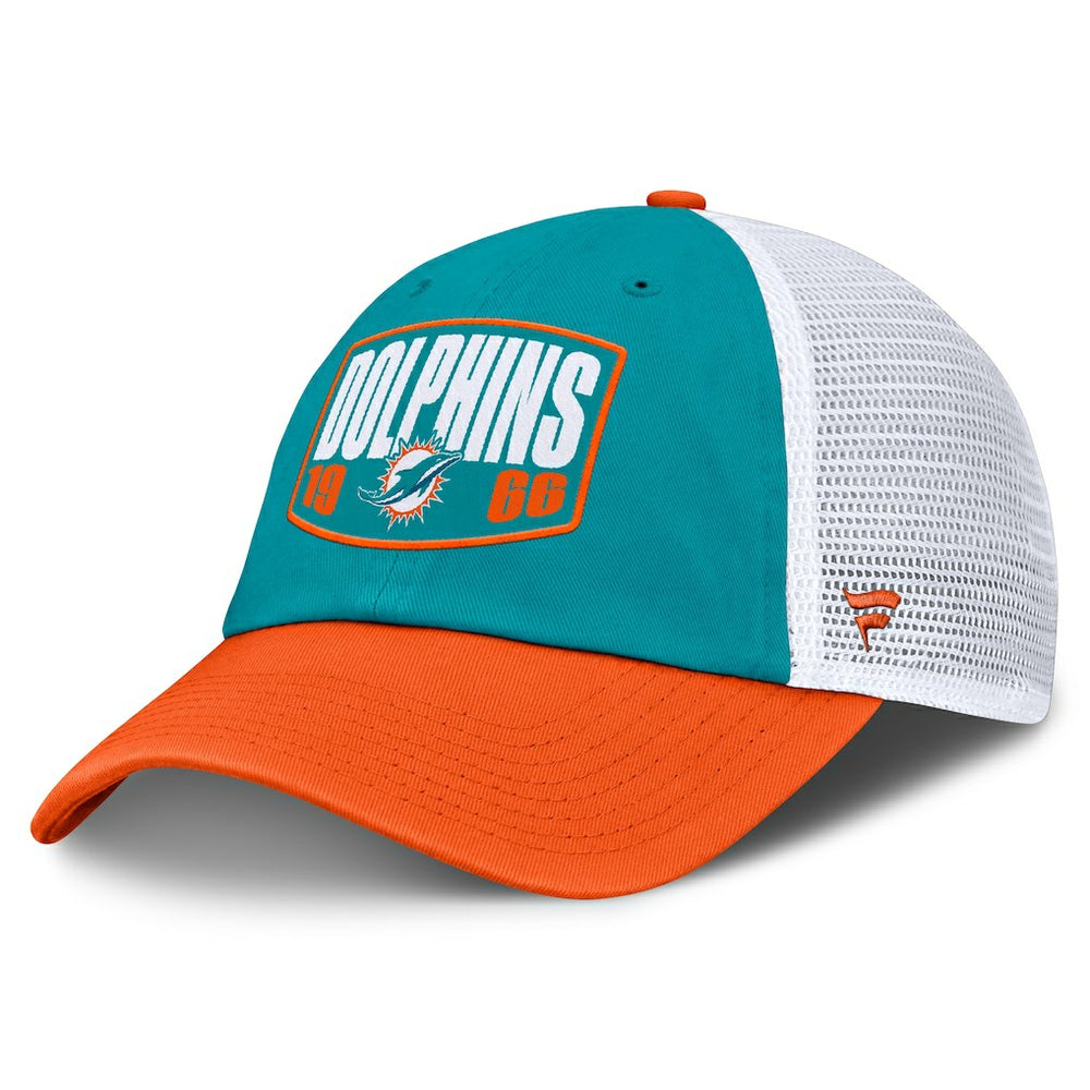Miami Dolphins Franchise Trucker Adjustable Hat Aqua/Orange | Fanatics