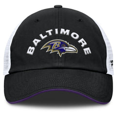 Baltimore Ravens Reverse Trucker Adjustable Hat Black/White | Fanatics