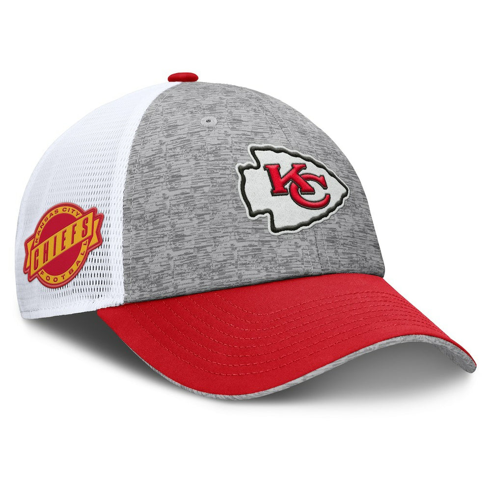 Kansas City Chiefs Option Trucker Adjustable Hat Gray/Red | Fanatics