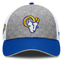 Los Angeles Rams Option Trucker Adjustable Hat Gray/Royal | Fanatics