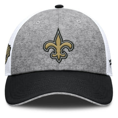 New Orleans Saints Option Trucker Adjustable Hat Gray/Black | Fanatics