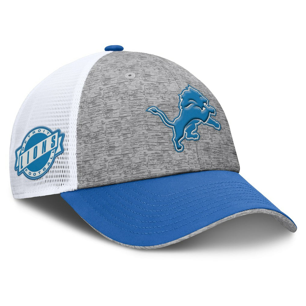 Detroit Lions Option Trucker Adjustable Hat Gray/Blue | Fanatics