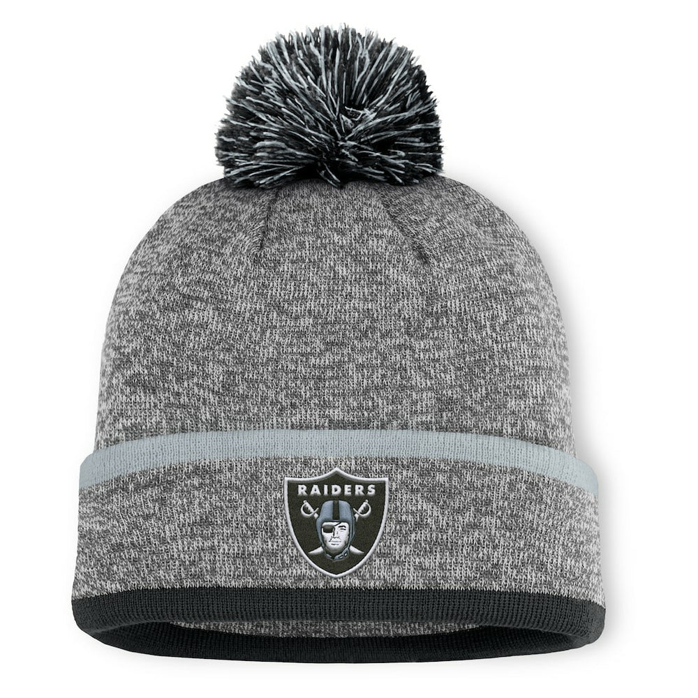 Las Vegas Raiders Motion Cuffed Knit Hat with Pom Heather Gray | Fanatics