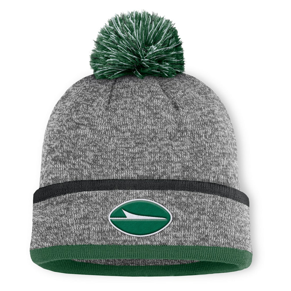 New York Jets Motion Cuffed Knit Hat with Pom Heather Gray | Fanatics