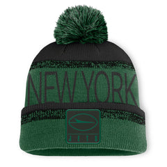 New York Jets Play Action Cuffed Knit Hat with Pom Green/Black | Fanatics