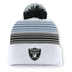 Las Vegas Raiders Ghost Cuffed Knit Hat with Pom White | Fanatics