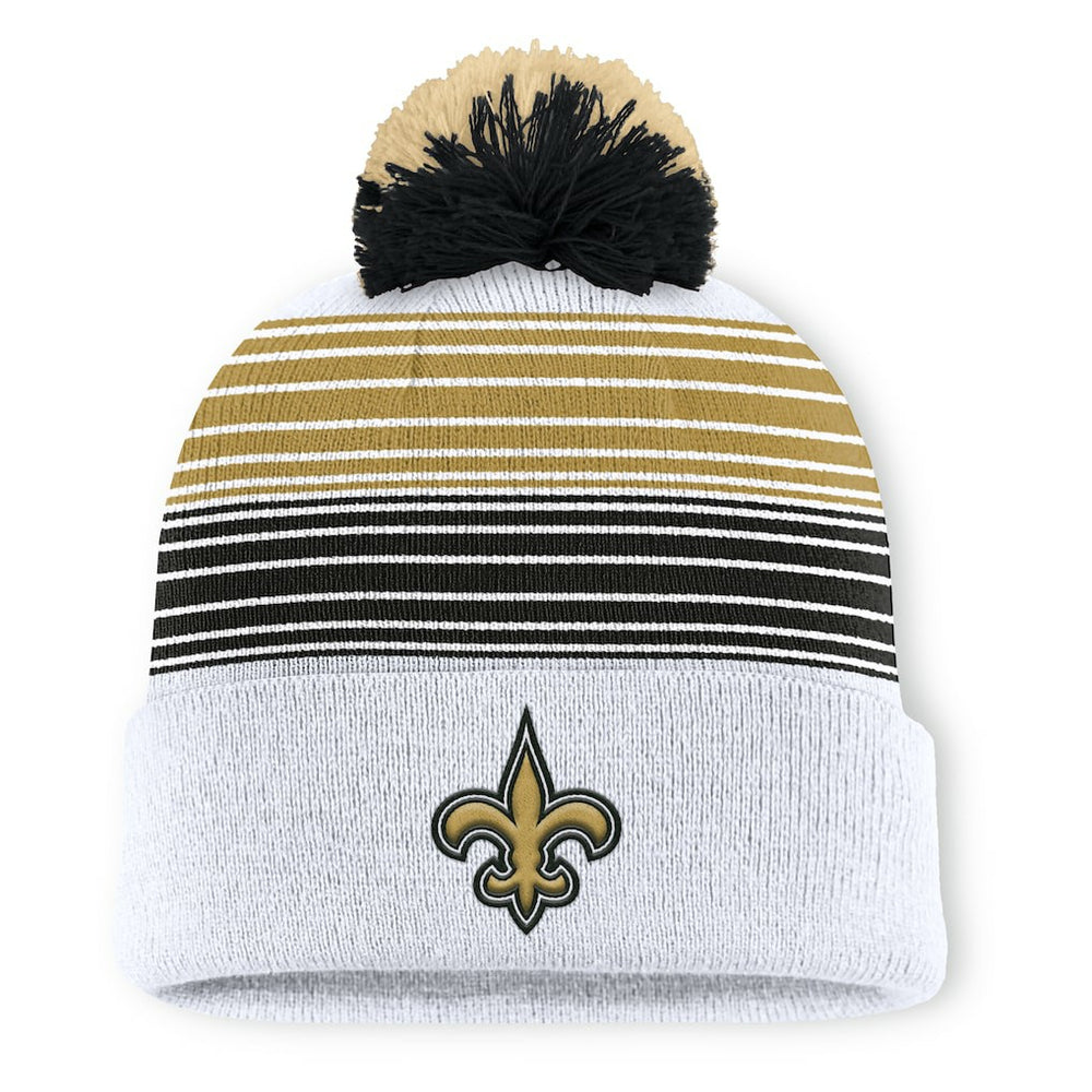 New Orleans Saints Ghost Cuffed Knit Hat with Pom White | Fanatics