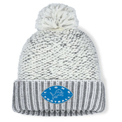 Detroit Lions Women's Pro Set Cuffed Knit Hat with Pom Heather Gray | Fanatics