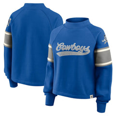 Dallas Cowboys Oversized Hometown Toss Sweep Mock Neck Pullover Royal | Fanatics