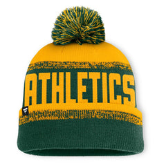 Athletics Fanatics No-Doubter Cuffed Knit Hat with Pom - MLB