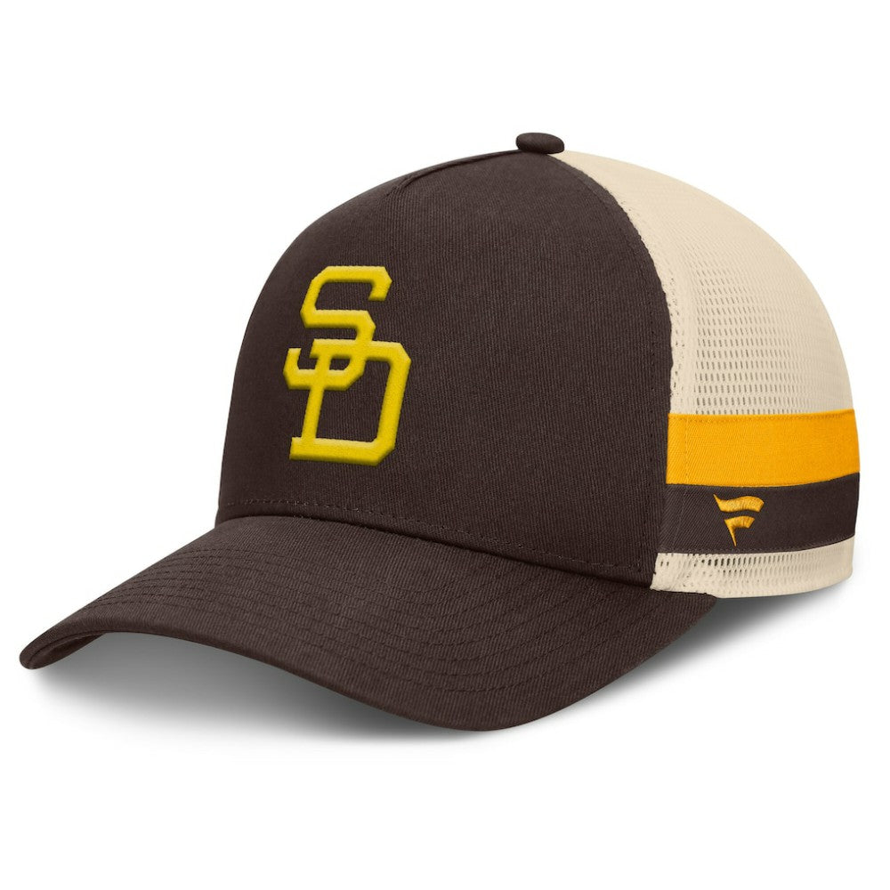 San Diego Padres Fanatics Inherited Side Stripe Trucker Adjustable Hat - MLB