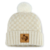 Texas Rangers Fanatics Women's Matchstick Cuffed Knit Hat with Pom- Natural Hats - MLB