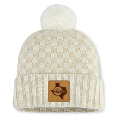 Texas Rangers Fanatics Women's Matchstick Cuffed Knit Hat with Pom- Natural Hats - MLB
