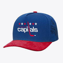 Washington Capitals Mitchell & Ness May Flowers Pro Crown Adjustable Hat - Blue/Red - NHL