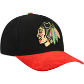 Chicago Blackhawks Mitchell & Ness May Flowers Pro Crown Adjustable Hat - Black/Red - NHL