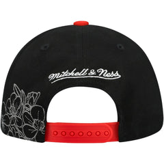 Chicago Blackhawks Mitchell & Ness May Flowers Pro Crown Adjustable Hat - Black/Red - NHL