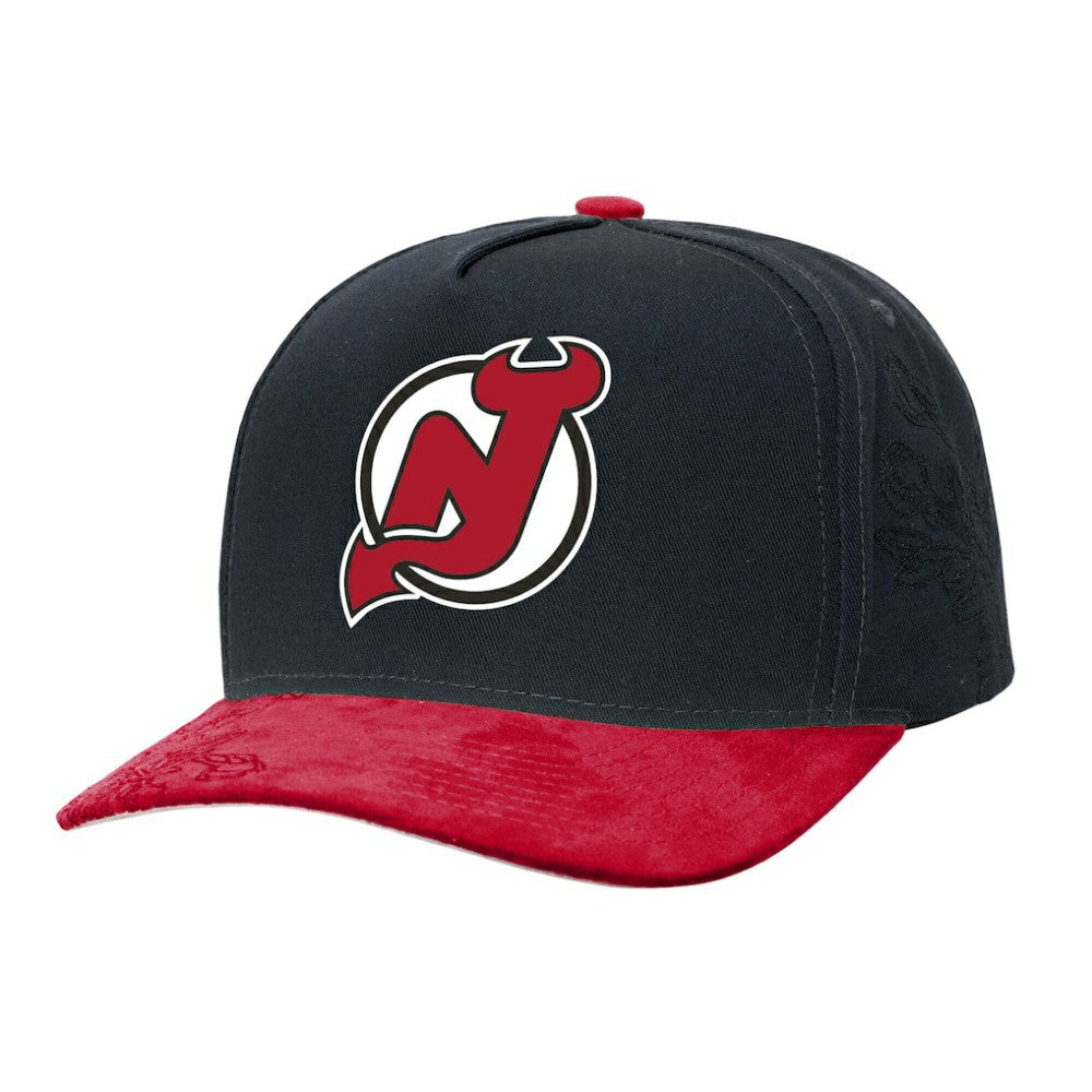 New Jersey Devils Mitchell & Ness May Flowers Pro Crown Adjustable Hat - Black/Red - NHL