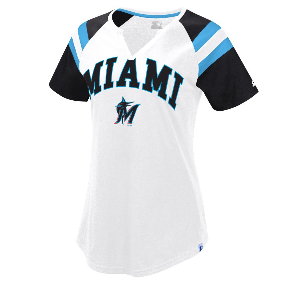 Miami Marlins Starter Women's Game On Notch Neck Raglan T-Shirt - MLB