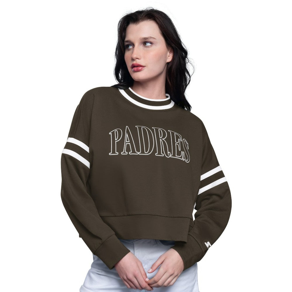 San Diego Padres Starter Women's Power Play Cropped Pullover Sweatshirt - MLB