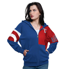 Texas Rangers Starter Women's Curve Ball Full Zip Hoodie Sweatshirt - MLB