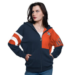 Houston Astros Starter Women's Curve Ball Full Zip Hoodie Sweatshirt - MLB