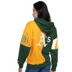 Athletics Starter Women's Curve Ball Full Zip Hoodie Sweatshirt - MLB
