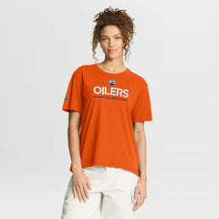 Edmonton Oilers Fanatics Women's Authentic Pro Primary T-Shirt - Orange - NHL