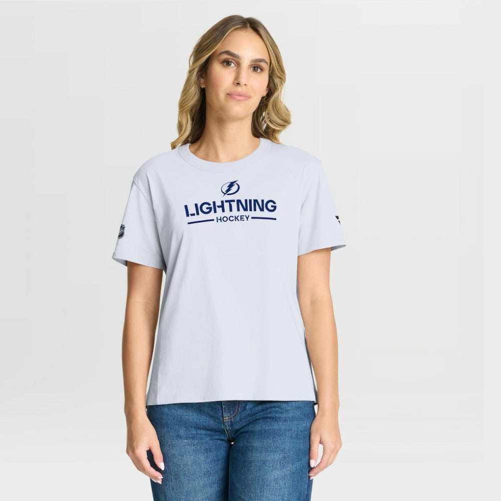 Tampa Bay Lightning Fanatics Women's Authentic Pro Primary T-Shirt - White - NHL