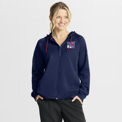 New York Rangers Fanatics Women's Authentic Pro Rink Raglan Full-Zip Hoodie - Navy - NHL