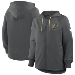 Vegas Golden Knights Fanatics Women's Authentic Pro Rink Raglan Full-Zip Hoodie - Black - NHL
