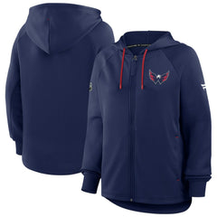 Washington Capitals Fanatics Women's Authentic Pro Rink Raglan Full-Zip Hoodie - Navy - NHL