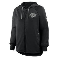 Los Angeles Kings Fanatics Women's Authentic Pro Rink Raglan Full-Zip Hoodie - Black - NHL