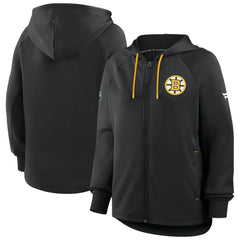 Boston Bruins Fanatics Women's Authentic Pro Rink Raglan Full-Zip Hoodie - Black - NHL