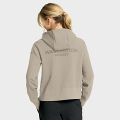 Washington Capitals Fanatics Women's Authentic Pro Road Tri-Blend Quarter-Zip Hoodie - Tan - NHL