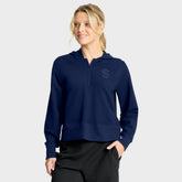 Seattle Kraken Fanatics Women's Authentic Pro Road Tri-Blend Quarter-Zip Hoodie - Deep Sea Blue - NHL