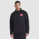 New Jersey Devils Fanatics Authentic Pro Rink Raglan Quarter-Zip Pullover - Black - NHL