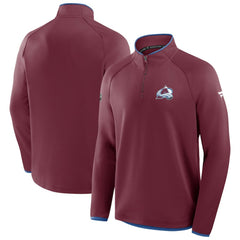 Colorado Avalanche Fanatics Authentic Pro Rink Raglan Quarter-Zip Pullover - Burgundy - NHL