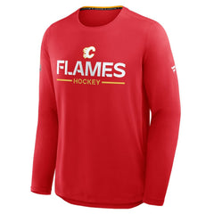 Calgary Flames Fanatics Authentic Pro Rink Tech Long Sleeve T-Shirt - Red - NHL