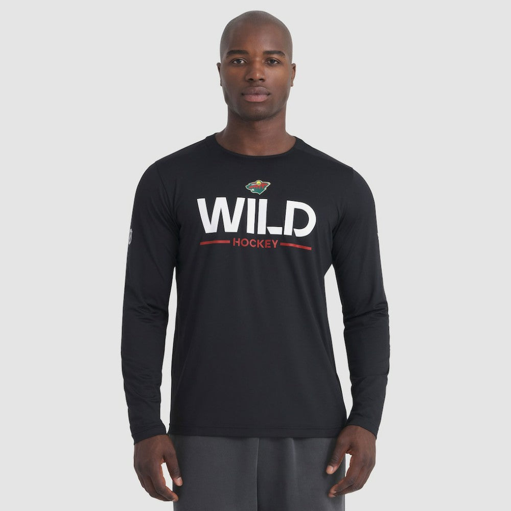 Minnesota Wild Fanatics Authentic Pro Rink Tech Long Sleeve T-Shirt - Black - NHL