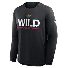 Minnesota Wild Fanatics Authentic Pro Rink Tech Long Sleeve T-Shirt - Black - NHL