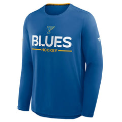 St. Louis Blues Fanatics Authentic Pro Rink Tech Long Sleeve T-Shirt - Blue - NHL