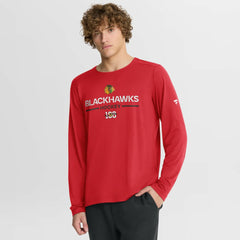 Chicago Blackhawks Fanatics Authentic Pro Centennial Rink Tech Long Sleeve T-Shirt - Red - NHL