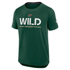 Minnesota Wild Fanatics Authentic Pro Rink Tech T-Shirt - Green - NHL