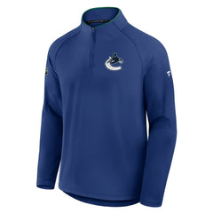 Vancouver Canucks Fanatics Authentic Pro Rink Training Quarter-Zip Pullover - Blue - NHL